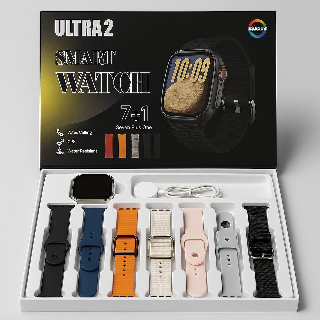 ULTRA 2 Smart Watch 7+1 Straps Combo Pack